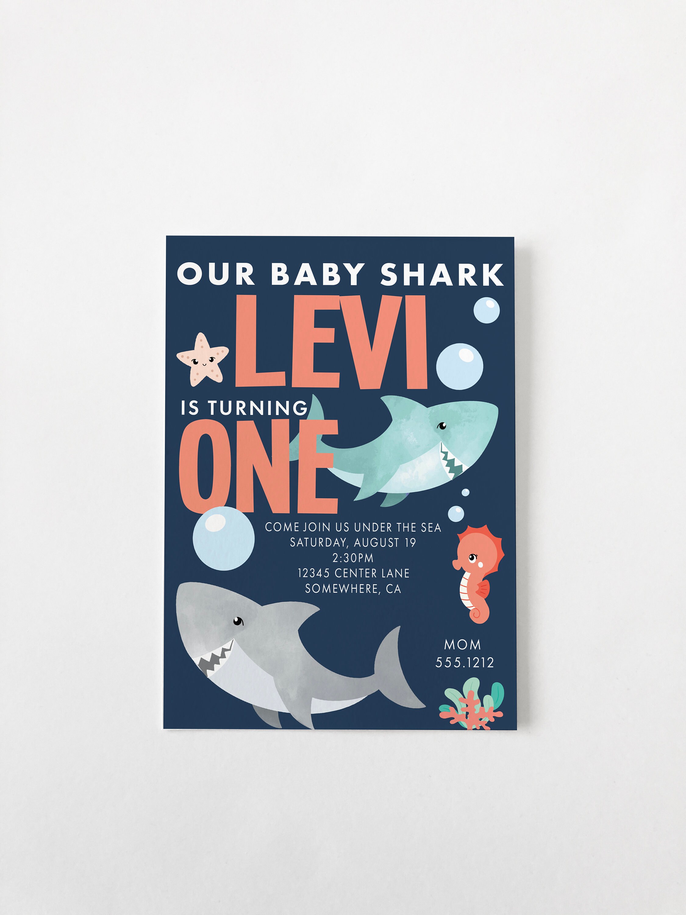 SHARK BIRTHDAY SET Baby Shark Under the Sea Cute Shark - Etsy