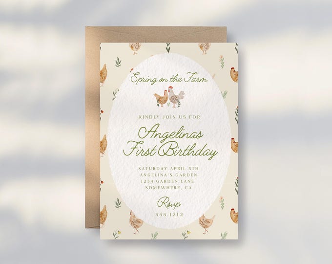 Featured listing image: Spring Garden Birthday Invitation – Floral Party