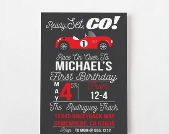 RACE CAR PARTY Set - Race Car Theme  | Vintage Race Car |  Little Boy Birthday  |First Birthday | Digital Printable Set