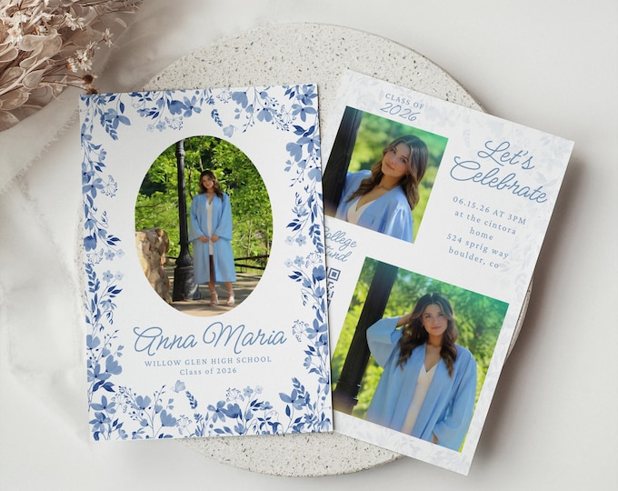 Featured listing image: FLORAL GRAD ANNOUNCEMENT (Digital Invitation)