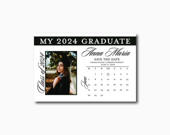 SAVE THE DATE - Graduation Party - Announcement - Invitation -Photo Card - School Colors - Multiple Styles