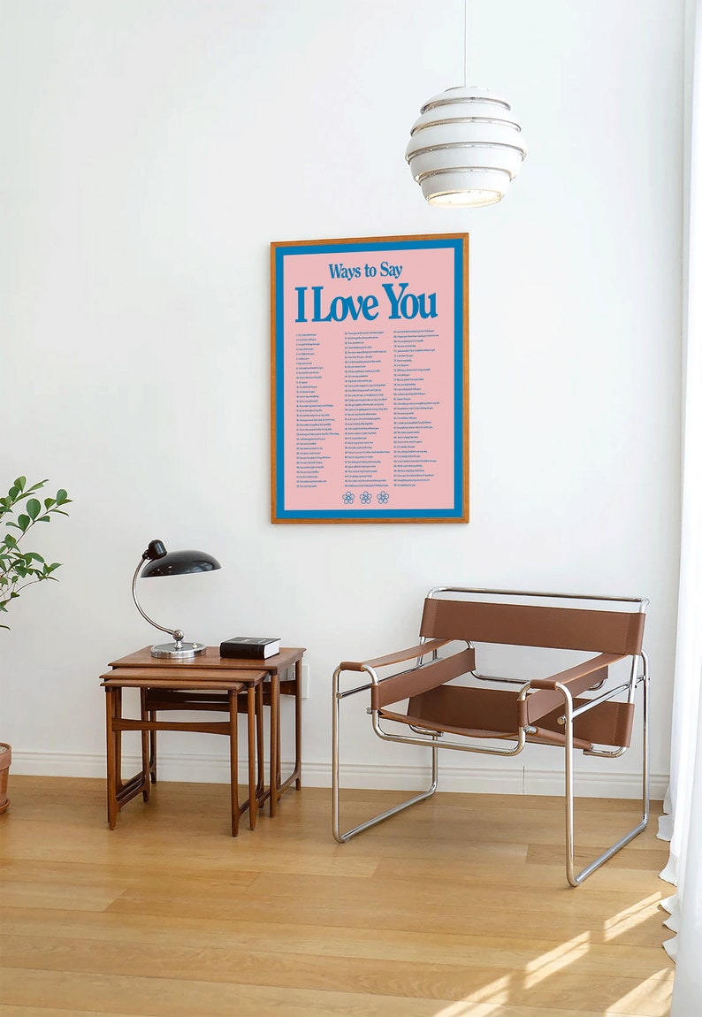I Love You Wall Print Retro Wall Decor Digital Download Etsy