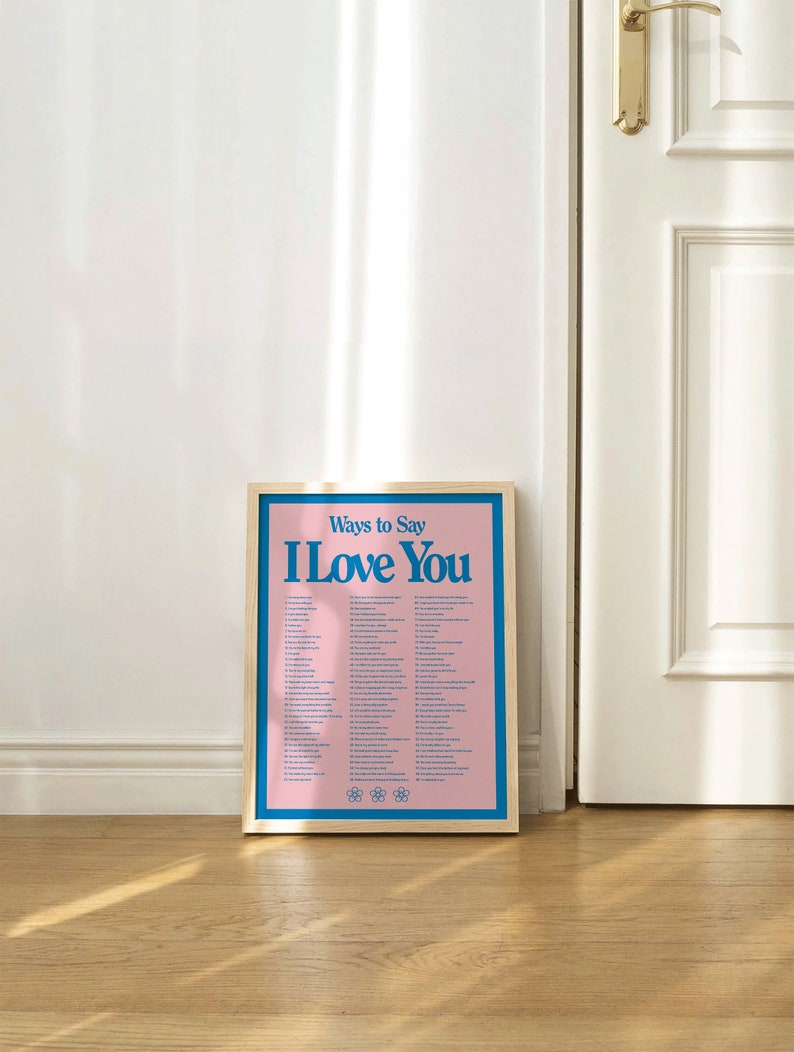 I Love You Wall Print Retro Wall Decor Digital Download Etsy