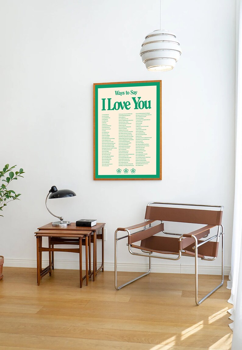 I Love You Wall Print Retro Wall Decor Digital Download Etsy Canada