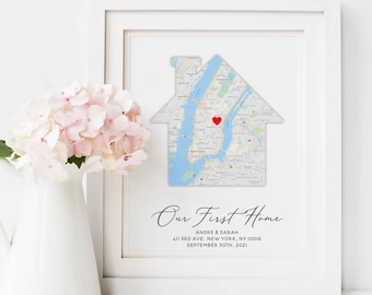 First Home Map Print Gift,Personalized Home Gift,New Home Owner,New Home Owner Gift,Our First Home Gift,Housewarming Gift,Closing Gift hm001