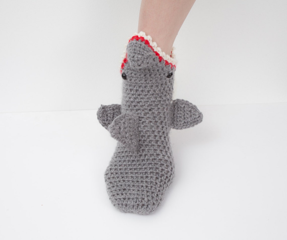 Women's Shark Socks CROCHET Pattern INSTANT DOWNLOAD pdf Etsy