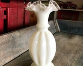 Fenton Silvercrest 9 inch Melon Bottom Vase