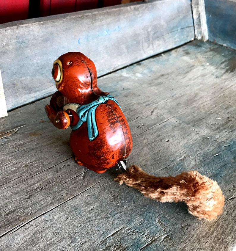 Litho Squirrel with Nut Wind Up Toy Made in Japan Slone Etsy