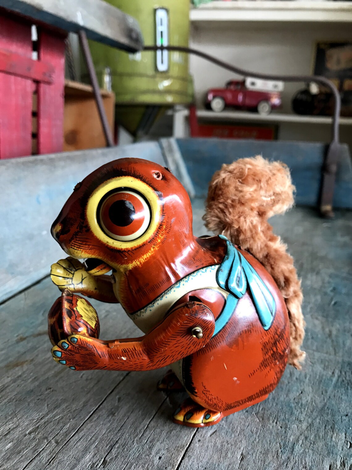 Litho Squirrel with Nut Wind Up Toy Made in Japan Slone Etsy