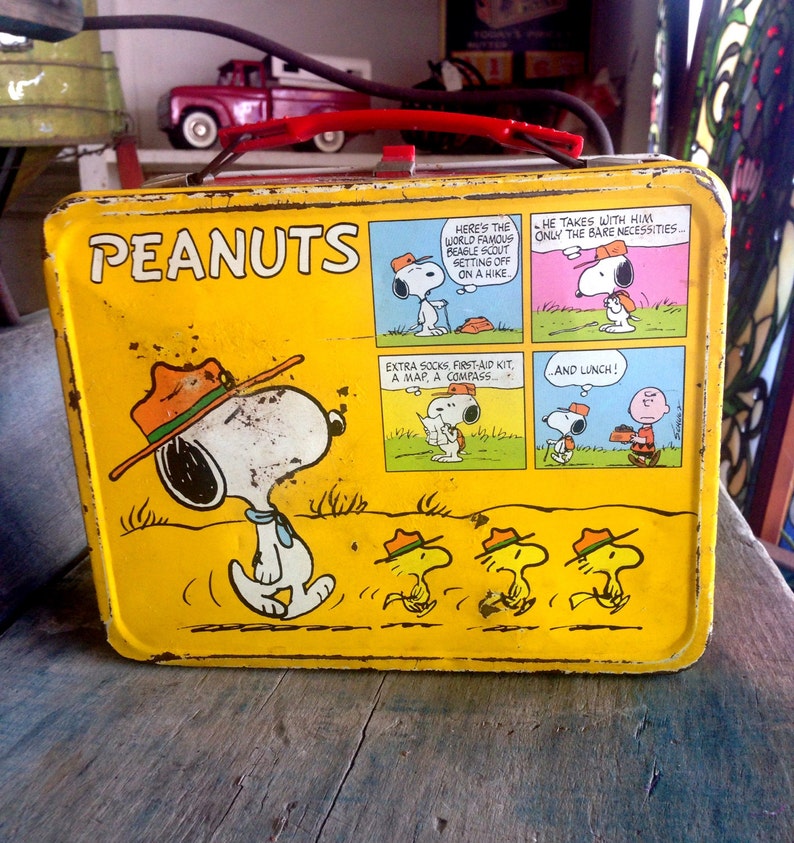 Peanuts Lunchbox by Schulz Thermos brand Metal Lunchbox Etsy