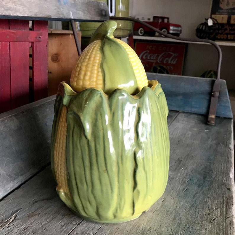 Shawnee Corn King Cookie Jar Vintage Corn Cookie Jar Marked Etsy