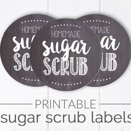 Printable Peppermint Sugar Scrub Mason Jar Label Chevron Etsy