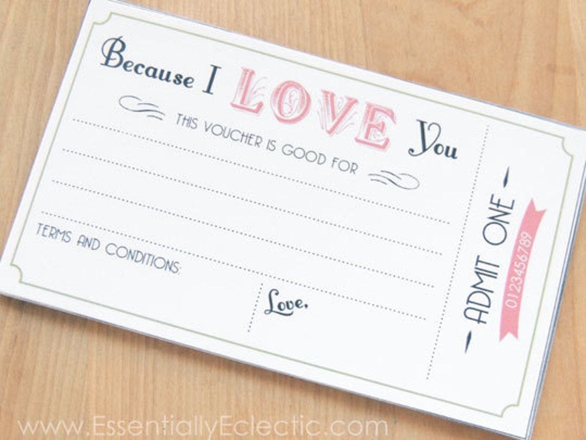 Love Coupon Book Printable for Any Occasion 4x6 - Etsy