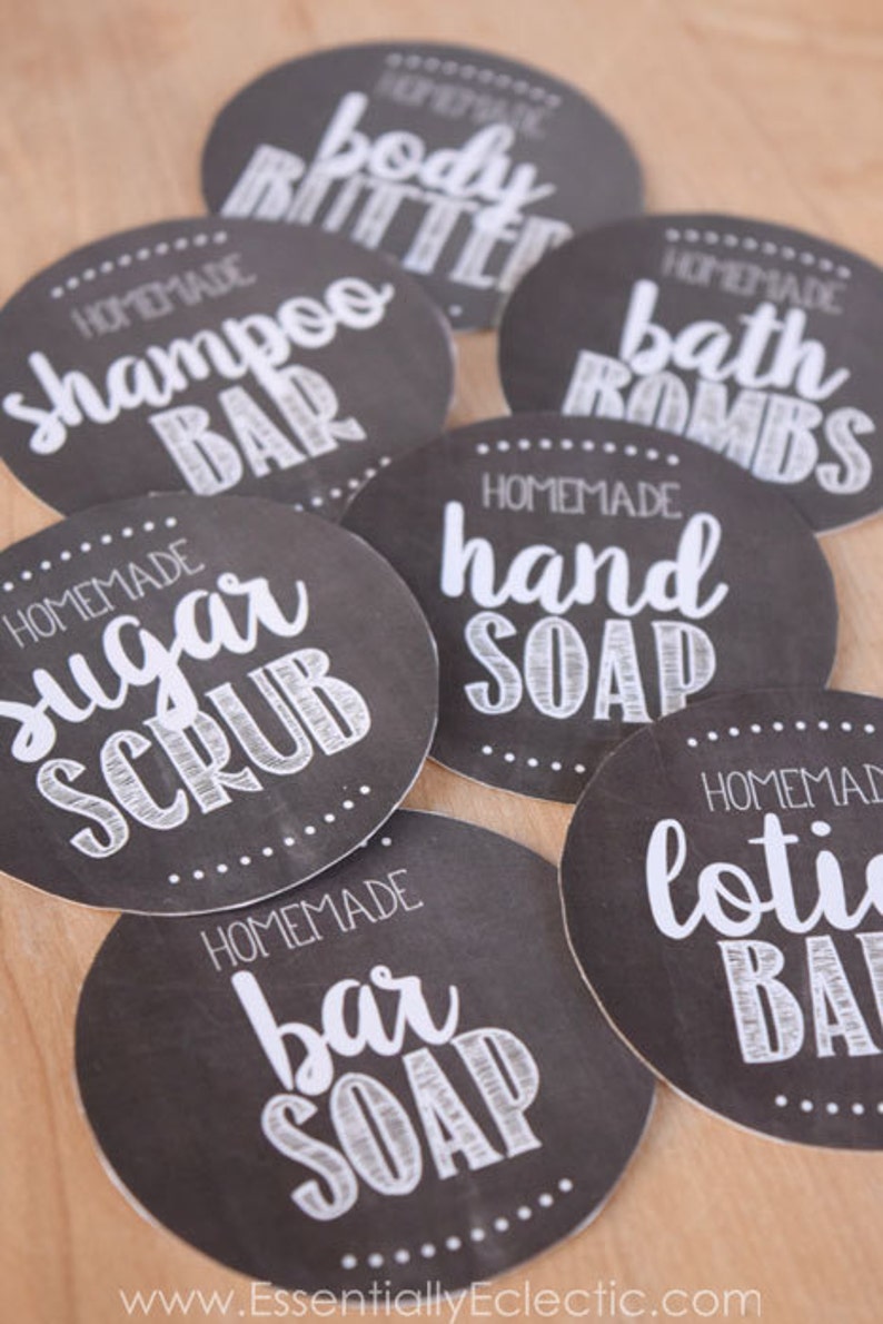 Printable Mason Jar Label Bundle Chalkboard Sugar Scub Etsy