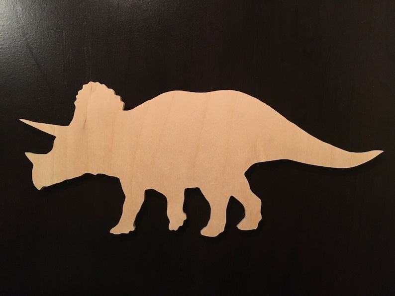 Wooden Shape Triceratops Triceratops Wooden Cutout Dinosaur Animal