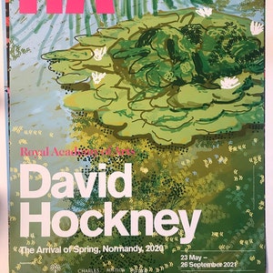 Cartel original de la exposición de David Hockney Llegada de la primavera Londres Magnífica exposición original de la galería Cartel de Hockney