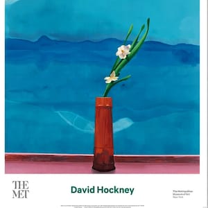 Póster de David Hockney Monte Fuji y flores Galería original Póster de exposición Nueva York