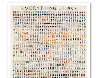 Simon Evans, Everything I Have, Original Gallery Museum Ausstellungsplakat, 140 x 92 cm, großes Wandkunstwerk