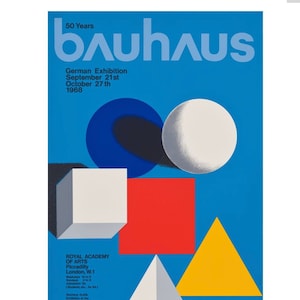 Póster de exposición de la galería original de Bauhaus, decoración artística de pared grande y colorida, 76,2x58 cm
