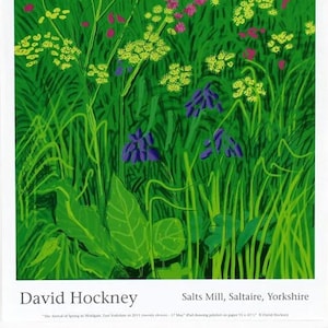David Hockney, Cartel, Original, Cartel de exposición de la galería, Llegada de flores silvestres de primavera