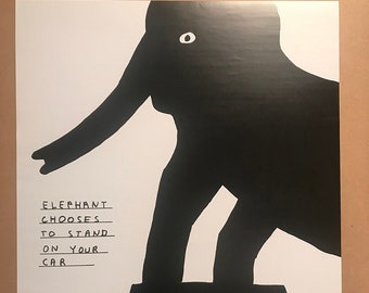David Shrigley, Póster, Elefante, Galería original autorizada, Tate Gallery, Póster de Londres