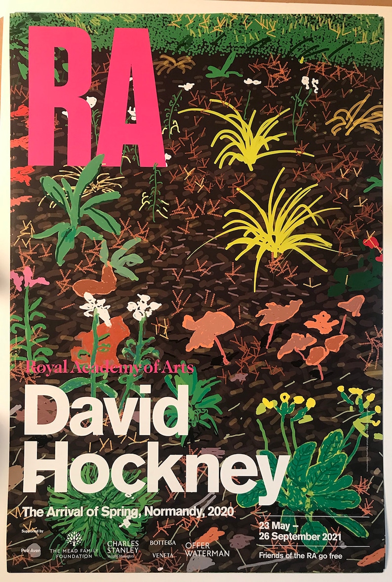 David Hockney the arrival of spring Normandy large original museum gallery exhibition poster royal academy London