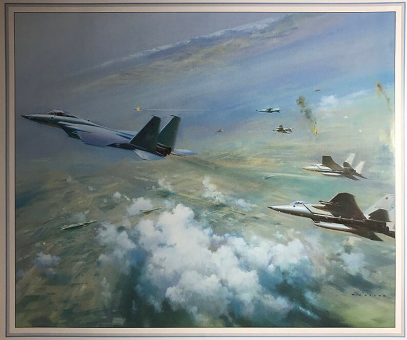 Vintage Frank Wootton Lithograph 'F15 Eagles' Aircraft Etsy