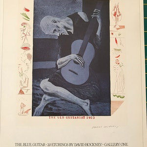 David Hockney Genuine Lithographic Mini Poster 14x10 inches Exhibition Poster