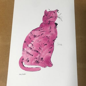 Andy Warhol Pink Sam Gallery Museo Cartel Galería Original Arte Publicado Impresión Cat Art