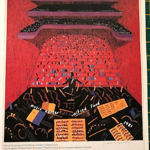 David Hockney Original Gallery Exhibition Mini Poster Offset Lithograph Vintage David Hockney Poster