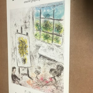 Marc Chagall Original Gallery Exhibition Poster Limoges 1980 Authentic vintage wall art
