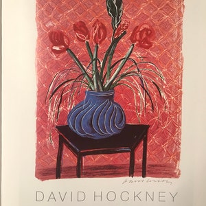 David Hockney , Exhibition Poster 14x10 inches original vintage offset lithograph Hockney Poster Free shipping