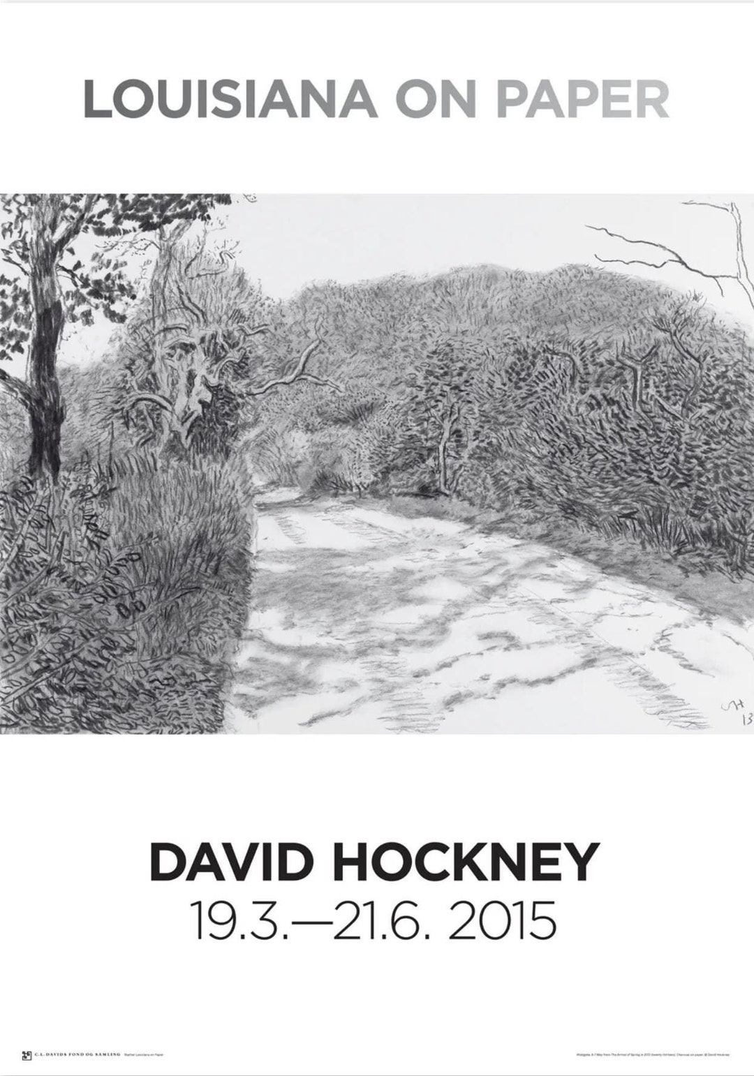 【訳あり】デイヴィッド・ホックニー展 海外ポスター③ A1 Louisiana David Hockney Original Gallery Exhibition Poster Woldgate