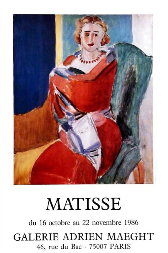 Vintage 1986 Matisse Exhibition Poster Vintage 1986 Matisse Exhibition Poster