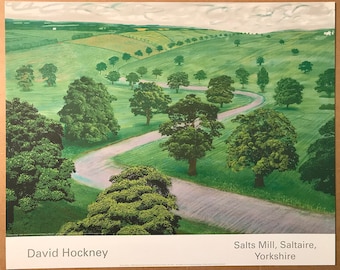 David Hockney, Póster original de la galería, Green Valley, Póster grande de 60,7 x 49 cm, Póster original de la galería