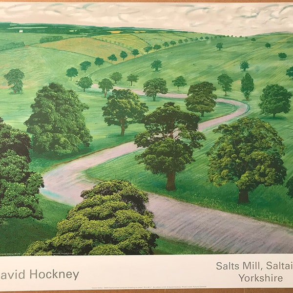 David Hockney, Original Gallery Poster, Green Valley, 60.7 x 49 cm Large poster, Genuine Gallery poster