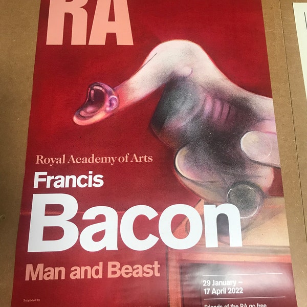 Francis Bacon originele galerij tentoonstelling poster man en beest Royal Academy London grote Francis Bacon poster