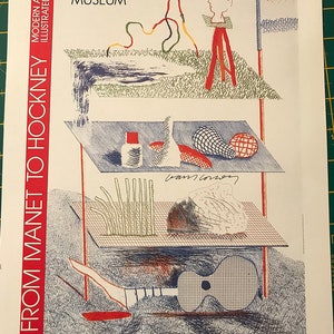 David Hockney Genuine Lithographic Mini Poster 14x10 inches Exhibition Poster