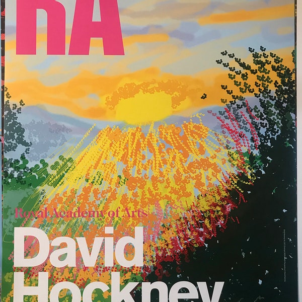 David Hockney, Poster, Arrival Of Spring,  Superb Original Gallery Exhibition Hockney Poster, David Hockney Art Poster, London, Wall art