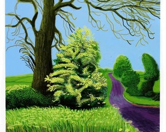 David Hockney Original Gallery Poster The Arrival of Spring 47.5x66cm