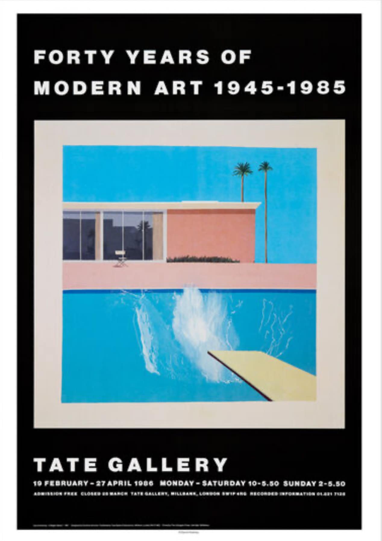 David Hockney A Bigger Splash Vintage Gallery Exhibition