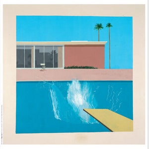 David Hockney, A Bigger Splash, póster original de la galería del museo, 50 x 70 cm, arte de pared, póster del museo, Hockney, Splash, Pool