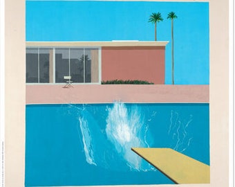 David Hockney, A Bigger Splash, Original Museum Gallery Poster, 50x70cm, Wall Art, Museum Poster, Hockney, Splash, Pool