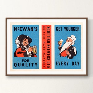 Mcewan&#39;s Beer Art Print | Vintage Bier Poster | Retro Kunst van de Muur