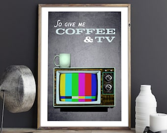 Blur - Café y TV - Art Print / Poster - Britpop - Damon Albarn - Vintage - Modern - Indie - Coffee Lover - Letras de música