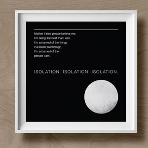 Joy Division - Art Print / Poster - Isolation - Ian Curtis - New Order - Manchester - Post-Punk - Minimal Art - Music Lyrics