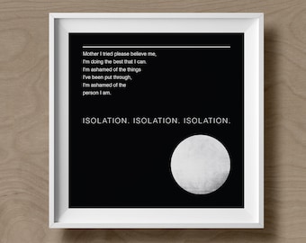 Joy Division - Art Print / Poster - Isolation - Ian Curtis - New Order - Manchester - Post-Punk - Minimal Art - Music Lyrics