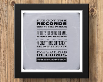 Patsy Cline - She's Got You - Music Lyrics Poster Print - Classic Country & Western - Vintage - Retro - Vinilo - Registros - Tocadiscos