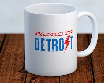 David Bowie - Pánico en Detroit - Taza de café - Letras de música - BOWIE - Tipografía - Vintage moderno - Rock N Roll - Rock clásico - Pop Art