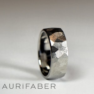 Masculine titanium ring for man. Hand made first class titanium ring with rough finish. Titanium wedding ring for him. Manly wedding ring.